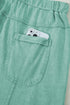 High Waist Mineral Wash Exposed Seam Drawstring Wide Leg Pants